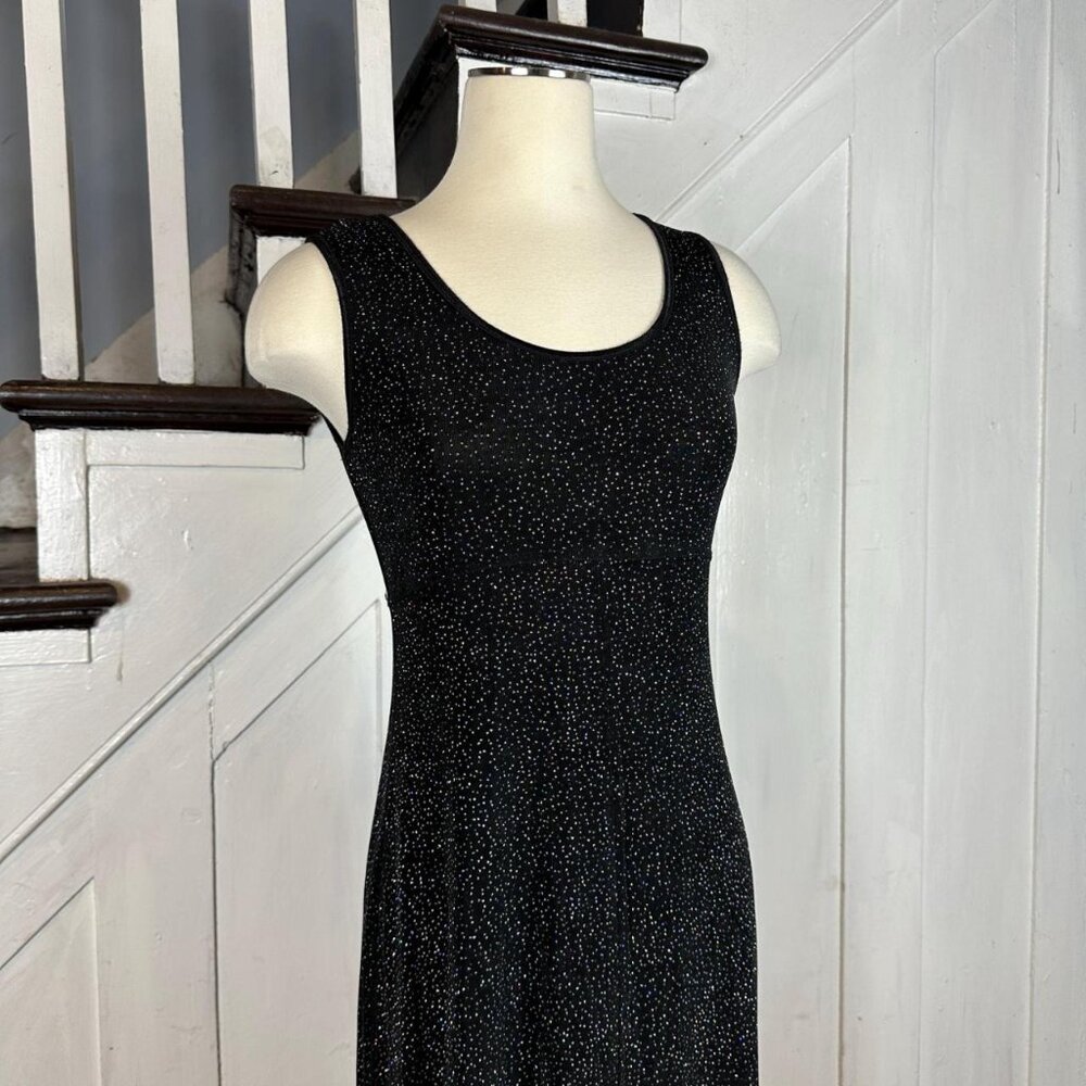 Vintage 90s Sparkly Black Maxi Dress